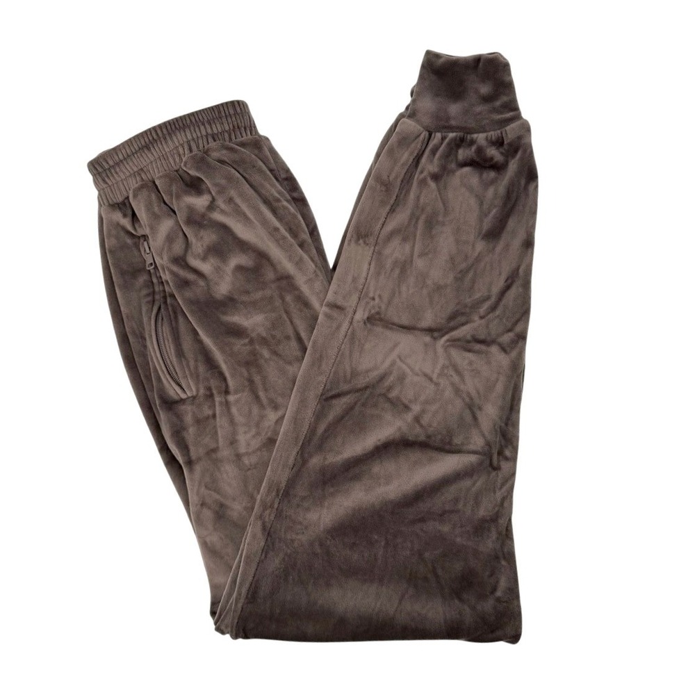 SKIMS Womens Small Joggers Velour High Rise Soft Plush Brown Loungewear Cozy